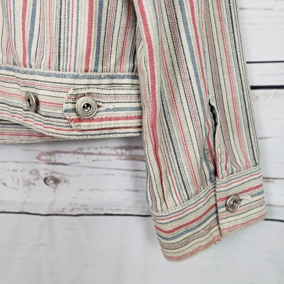 Northern Reflections Vintage Y2K Trucker Jacket-stripe - Picture 3 of 6